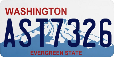 WA license plate AST7326