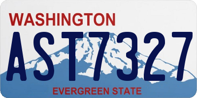 WA license plate AST7327
