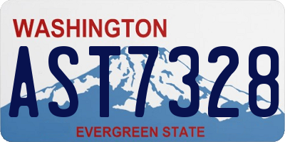 WA license plate AST7328
