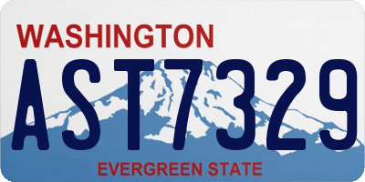 WA license plate AST7329