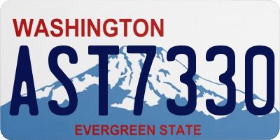 WA license plate AST7330