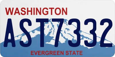 WA license plate AST7332