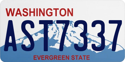 WA license plate AST7337