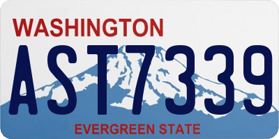WA license plate AST7339