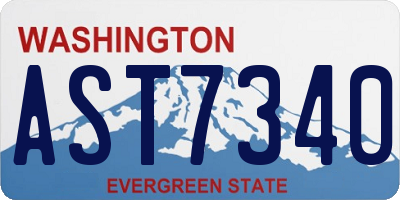 WA license plate AST7340