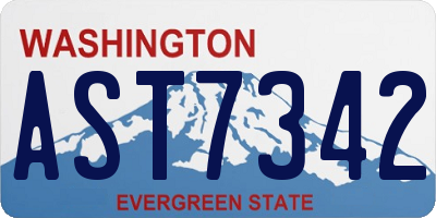 WA license plate AST7342