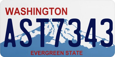 WA license plate AST7343