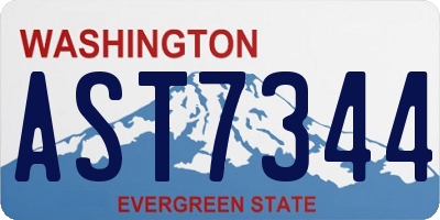 WA license plate AST7344