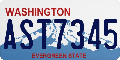 WA license plate AST7345
