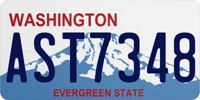 WA license plate AST7348