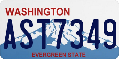 WA license plate AST7349