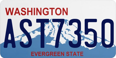 WA license plate AST7350