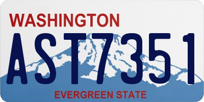 WA license plate AST7351