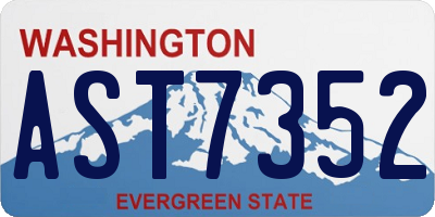 WA license plate AST7352
