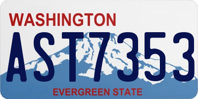 WA license plate AST7353