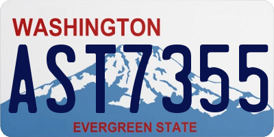 WA license plate AST7355