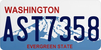 WA license plate AST7358