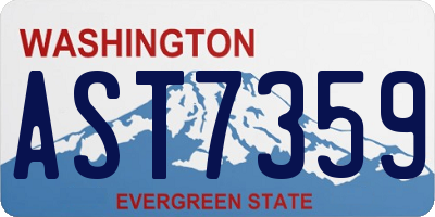 WA license plate AST7359