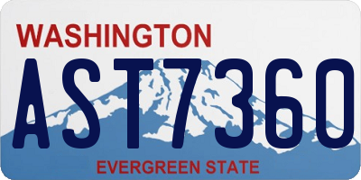WA license plate AST7360