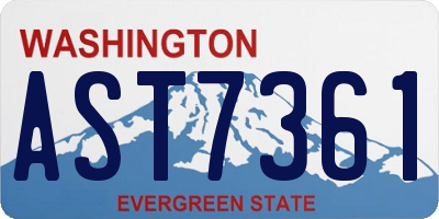 WA license plate AST7361