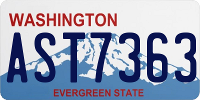 WA license plate AST7363