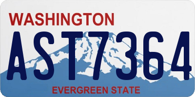 WA license plate AST7364