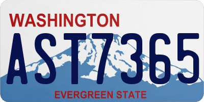 WA license plate AST7365