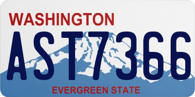 WA license plate AST7366