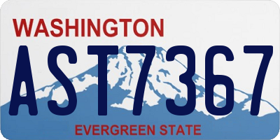 WA license plate AST7367