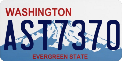 WA license plate AST7370