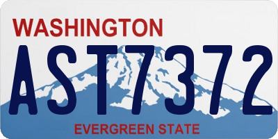 WA license plate AST7372