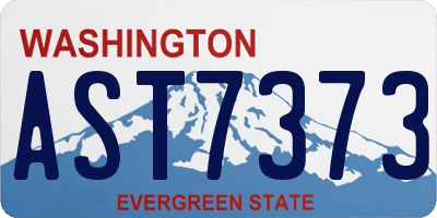 WA license plate AST7373