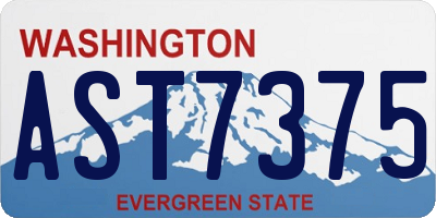 WA license plate AST7375