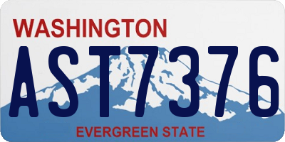 WA license plate AST7376