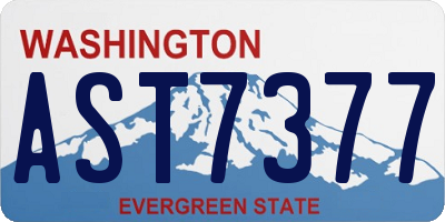 WA license plate AST7377