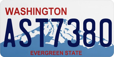 WA license plate AST7380