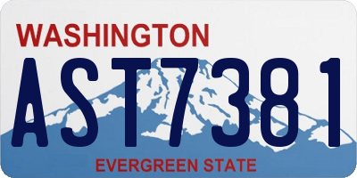 WA license plate AST7381