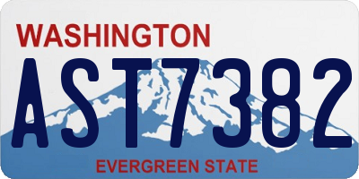 WA license plate AST7382