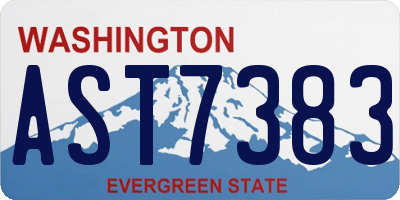 WA license plate AST7383