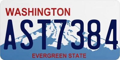 WA license plate AST7384