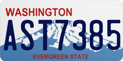 WA license plate AST7385