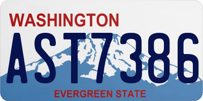 WA license plate AST7386