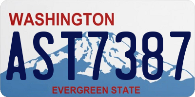 WA license plate AST7387