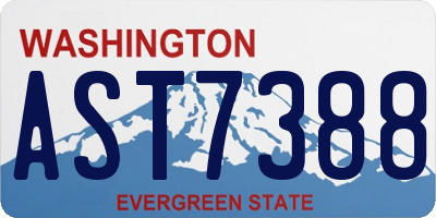WA license plate AST7388
