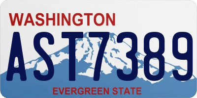 WA license plate AST7389
