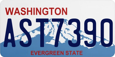 WA license plate AST7390
