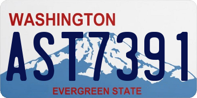 WA license plate AST7391