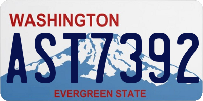 WA license plate AST7392