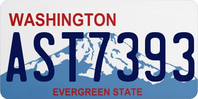 WA license plate AST7393