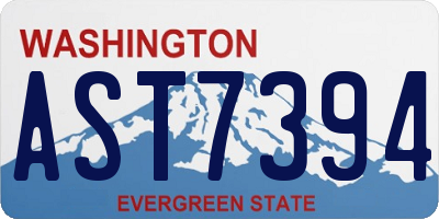 WA license plate AST7394